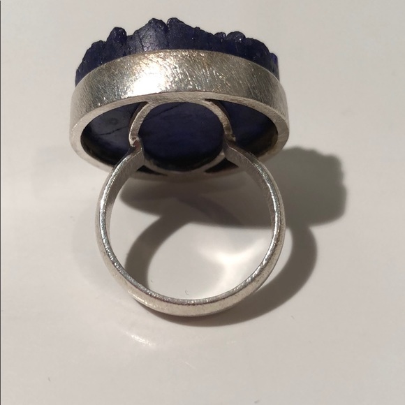 VIOLET FLAME ROCK RING IN STERLING SILVER - Picture 3 of 8